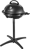 George Foreman Barbecue Elettrico 2 in 1 - Grill da Tavolo e Con Pedistallo - Uso interno ed esterno; Ø44,5 cm, Display Temperatura; Vassoio per Grasso; 2400 W, 22460-56