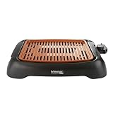 SG, Griglia Elettrica Antifumo Master, 1250 W, Griglia No Fumo Carne Pesce e Verdure Grigliate, Cucina Barbecue, Griglia Elettrica Rame