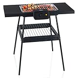 Tristar Barbecue elettrico 2 in 1 – 36,5 x 25,5 cm, 2000 Watt, grill da pavimento e da tavolo, termostato senza livelli, BQ-2870, nero