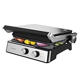 Cecotec Griglia elettrica Rock'nGrill Blaze. 2400 W, rivestimento RockStone, facile da pulire, apertura a 180°, senza BPA, superficie di cottura 29 x 23 cm, temperatura regolabile