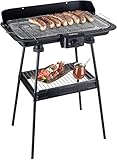 Korona 46221 - Barbecue elettrico con griglia XXL (51 x 30 cm), 2200 Watt, protezione dal vento, spia di controllo, interruttore di sicurezza, regolazione continua della temperatura