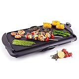 Duronic GP20 Grill Teppanyaki Elettrico, Piastra elettrica 2000W, Superficie cottura 52 x 27 cm, Plancha griglia antiaderente, per Cucina Interna ed Esterna, termostato