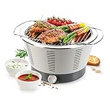 Tescoma 707210 Party Time Barbecue da Tavolo, Acciaio Inossidabile, Grigio, 41.5 x 36.5 x 22.5 cm